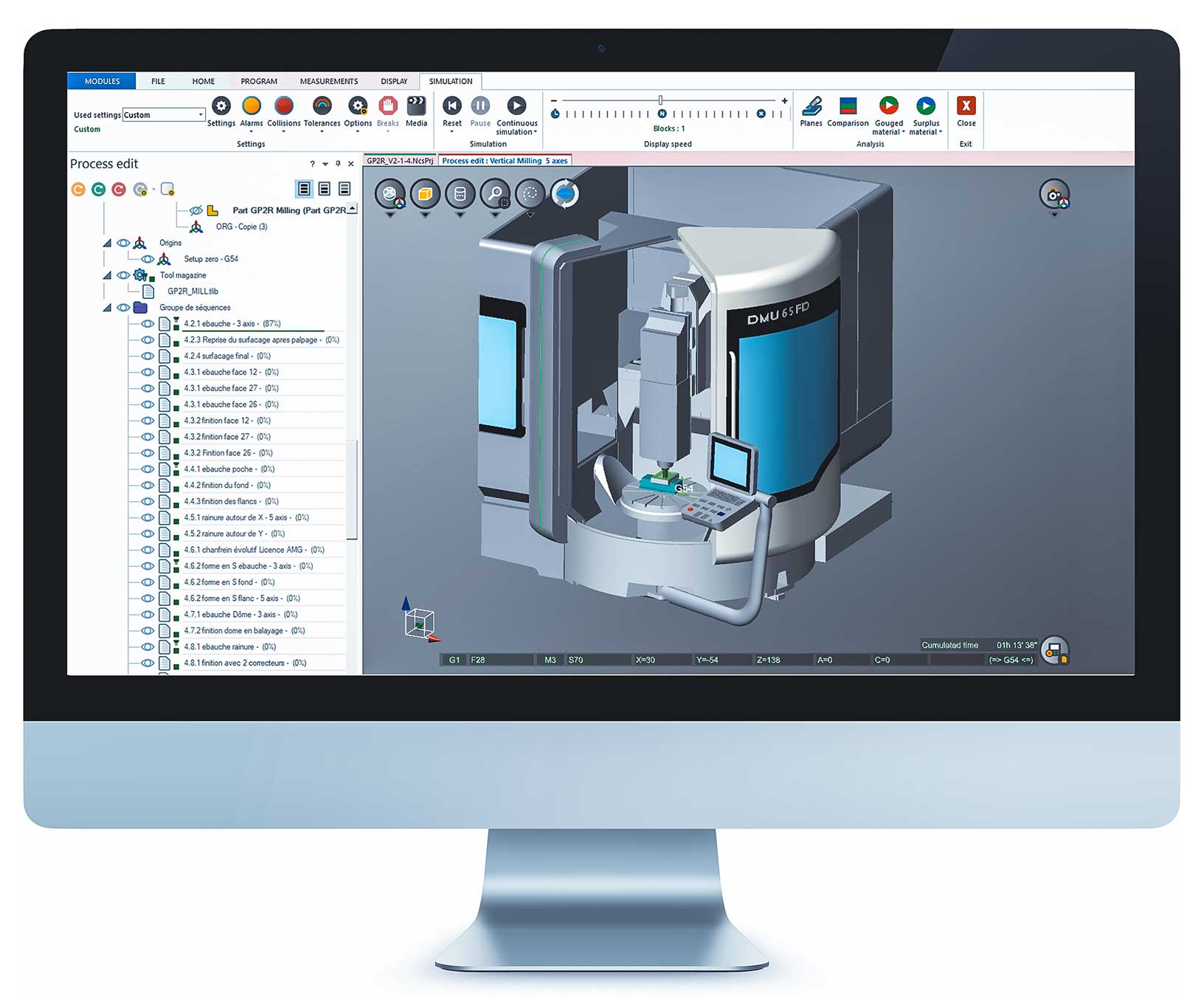 Validation of a WORKNC CAD CAM program in NCSIMUL CNC simulation software